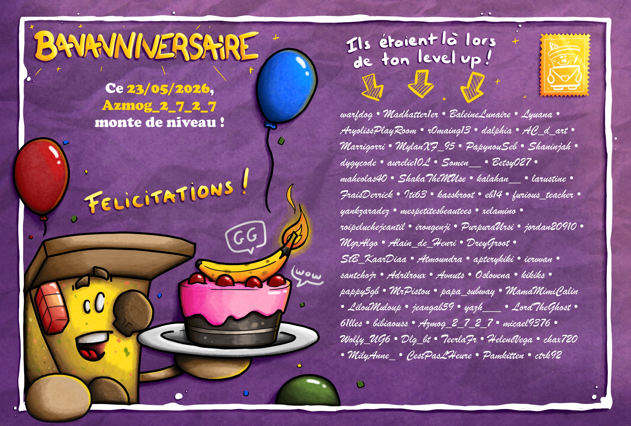 Carte de Bananniversaire