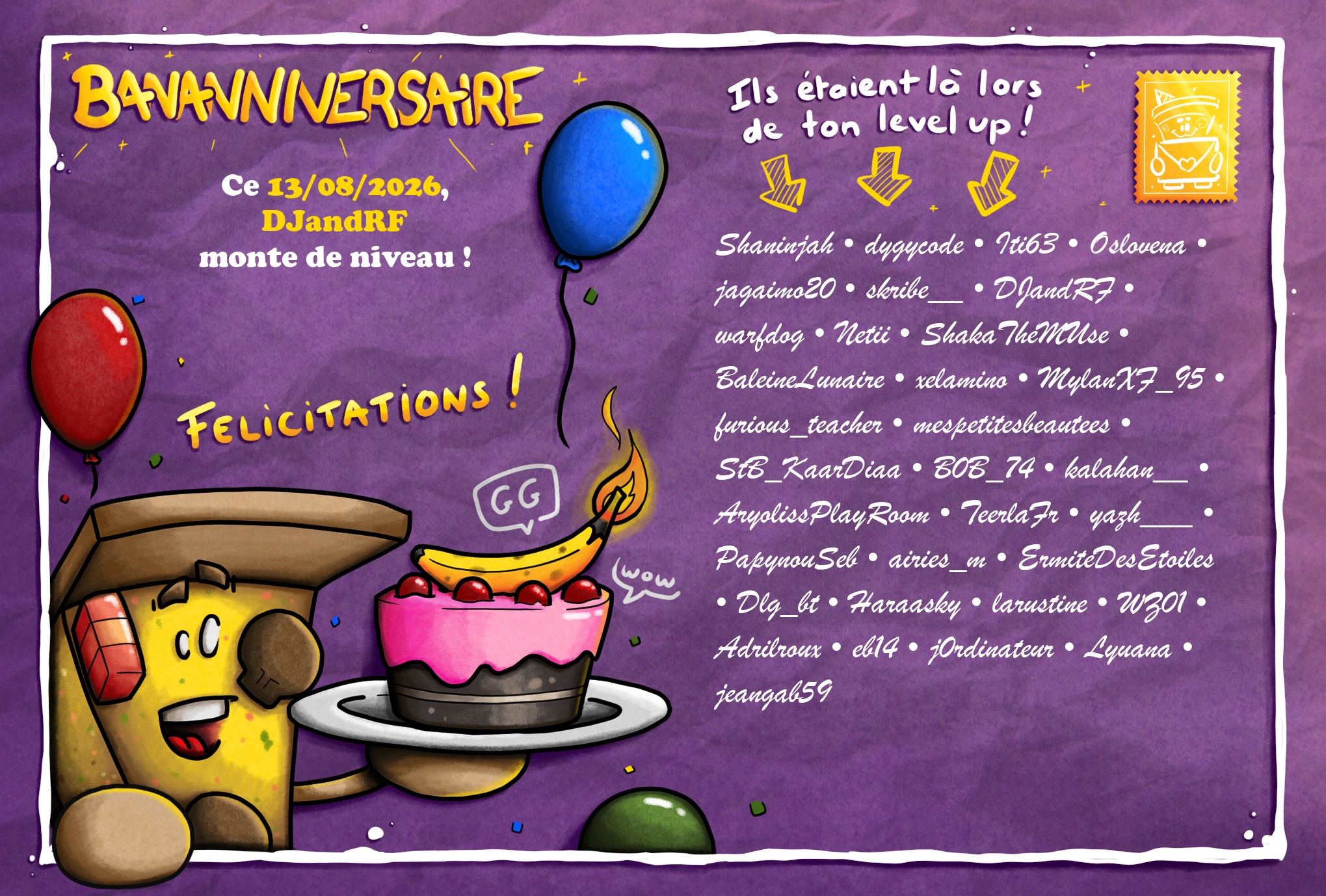 Carte de Bananniversaire