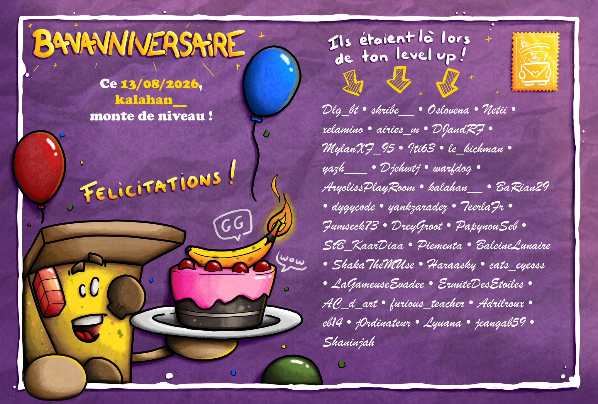 Carte de Bananniversaire