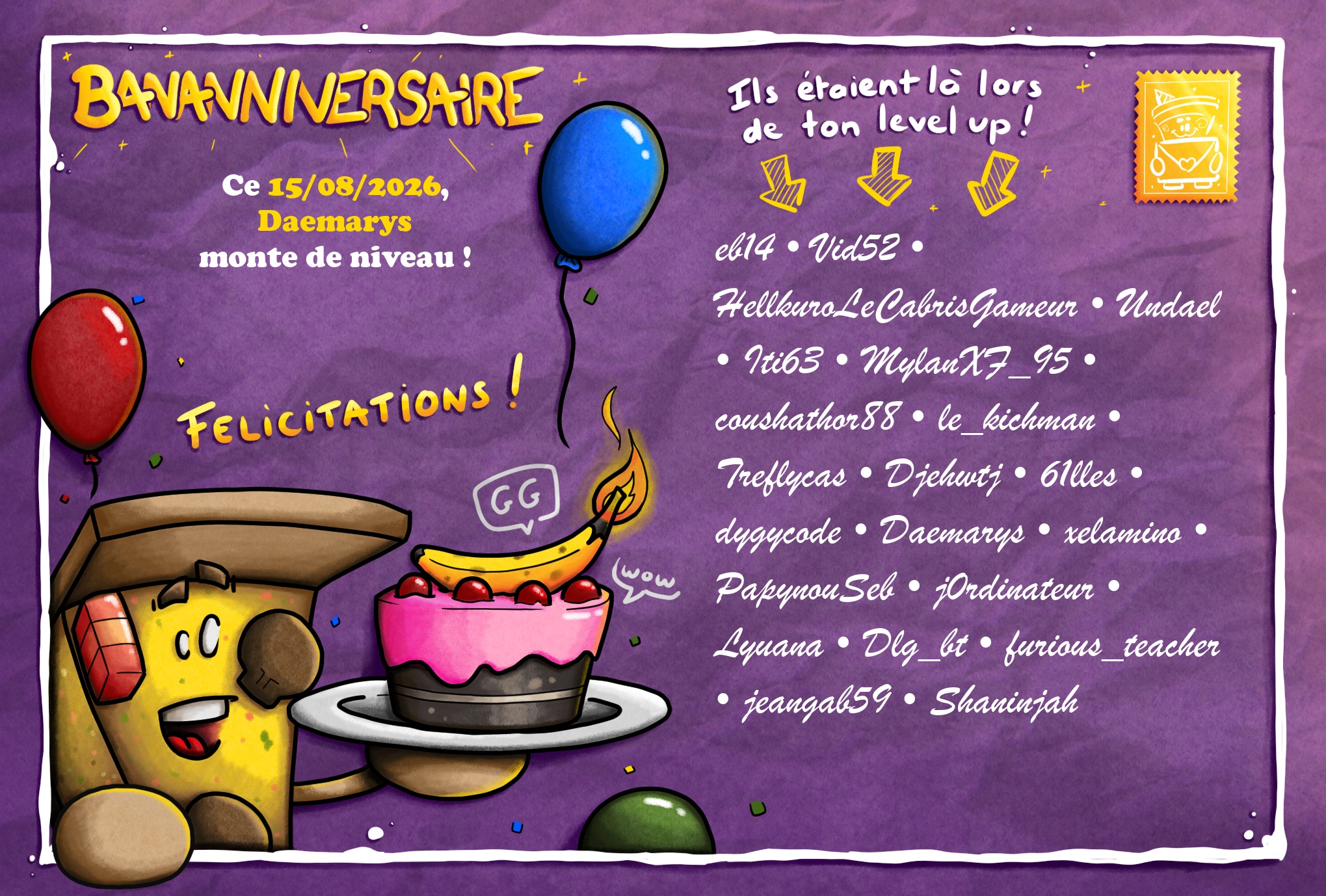 Carte de Bananniversaire