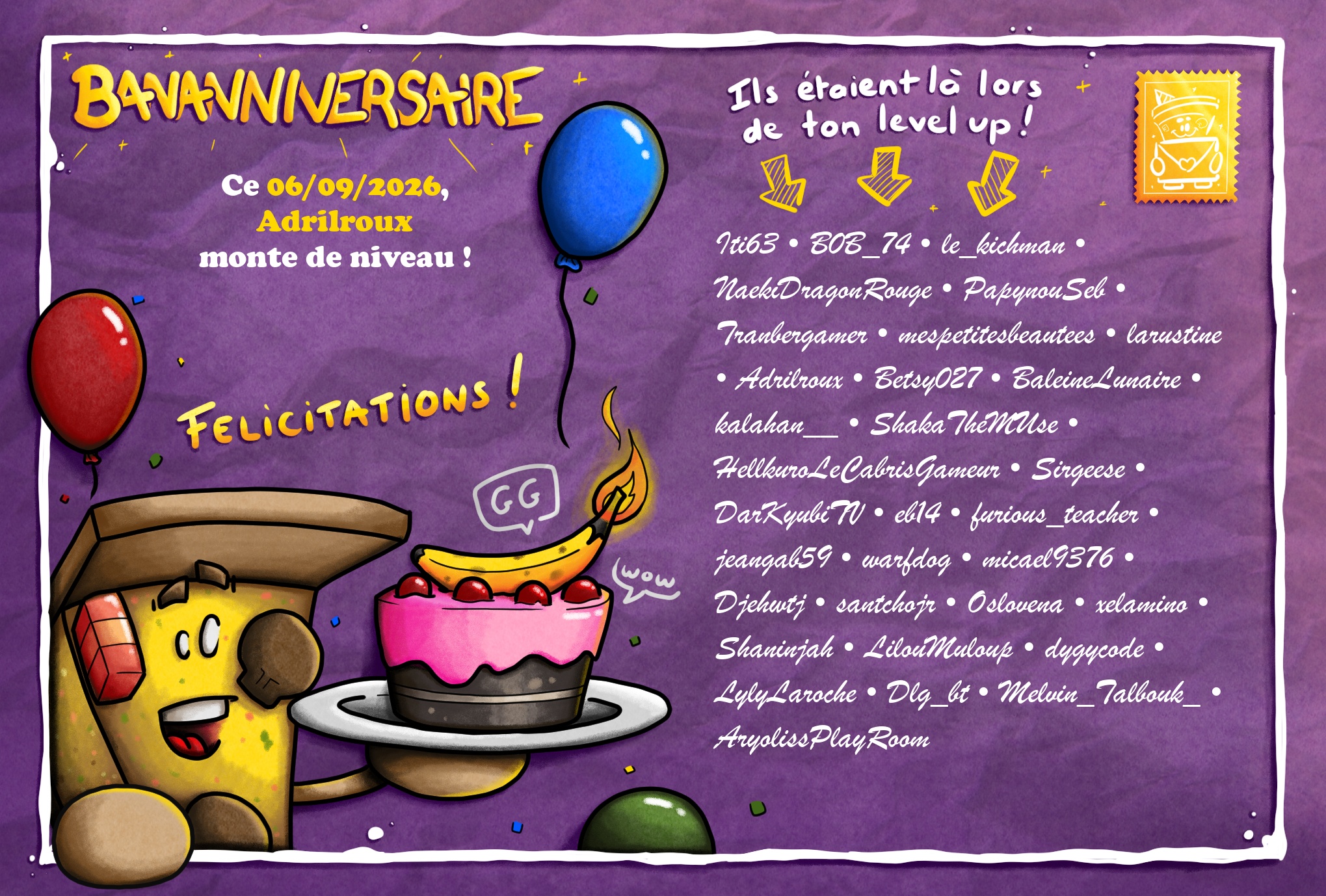 Carte de Bananniversaire