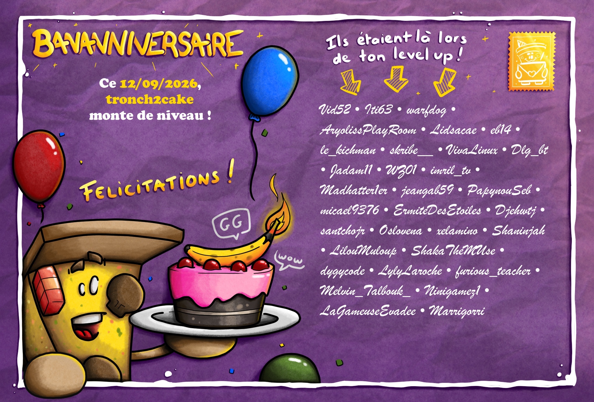 Carte de Bananniversaire