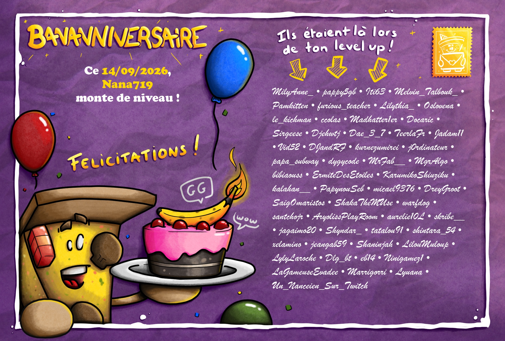Carte de Bananniversaire