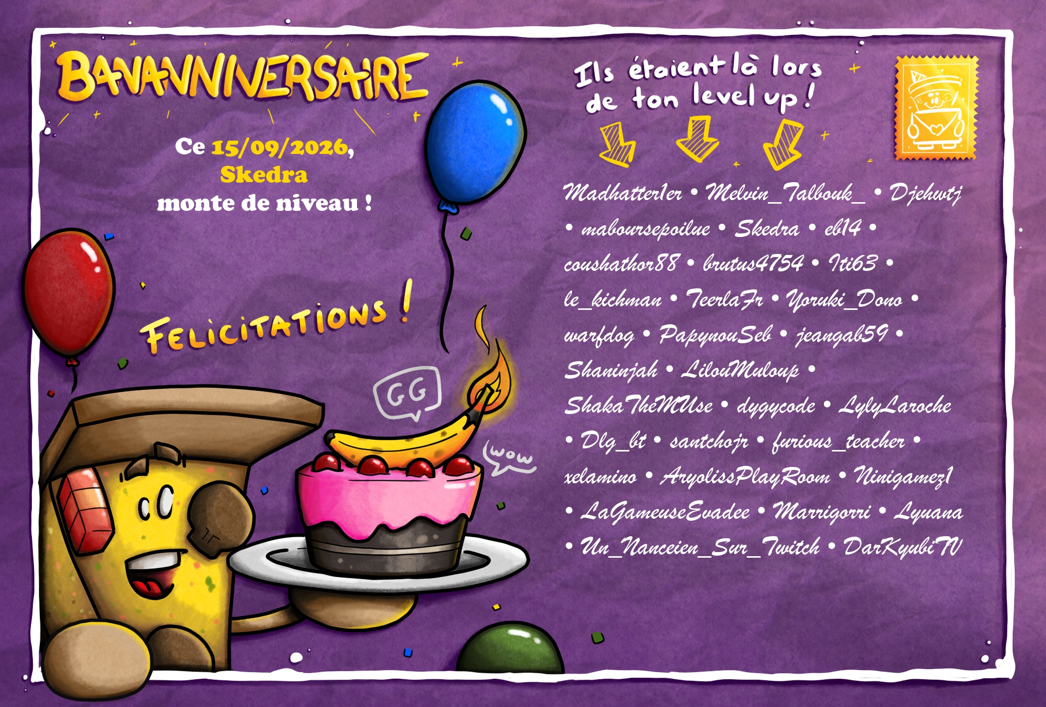 Carte de Bananniversaire