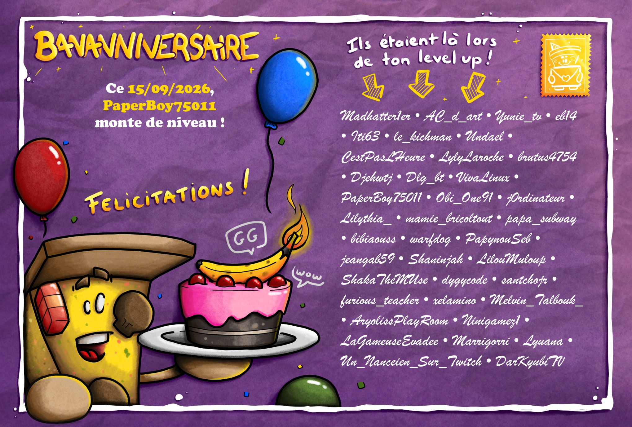 Carte de Bananniversaire