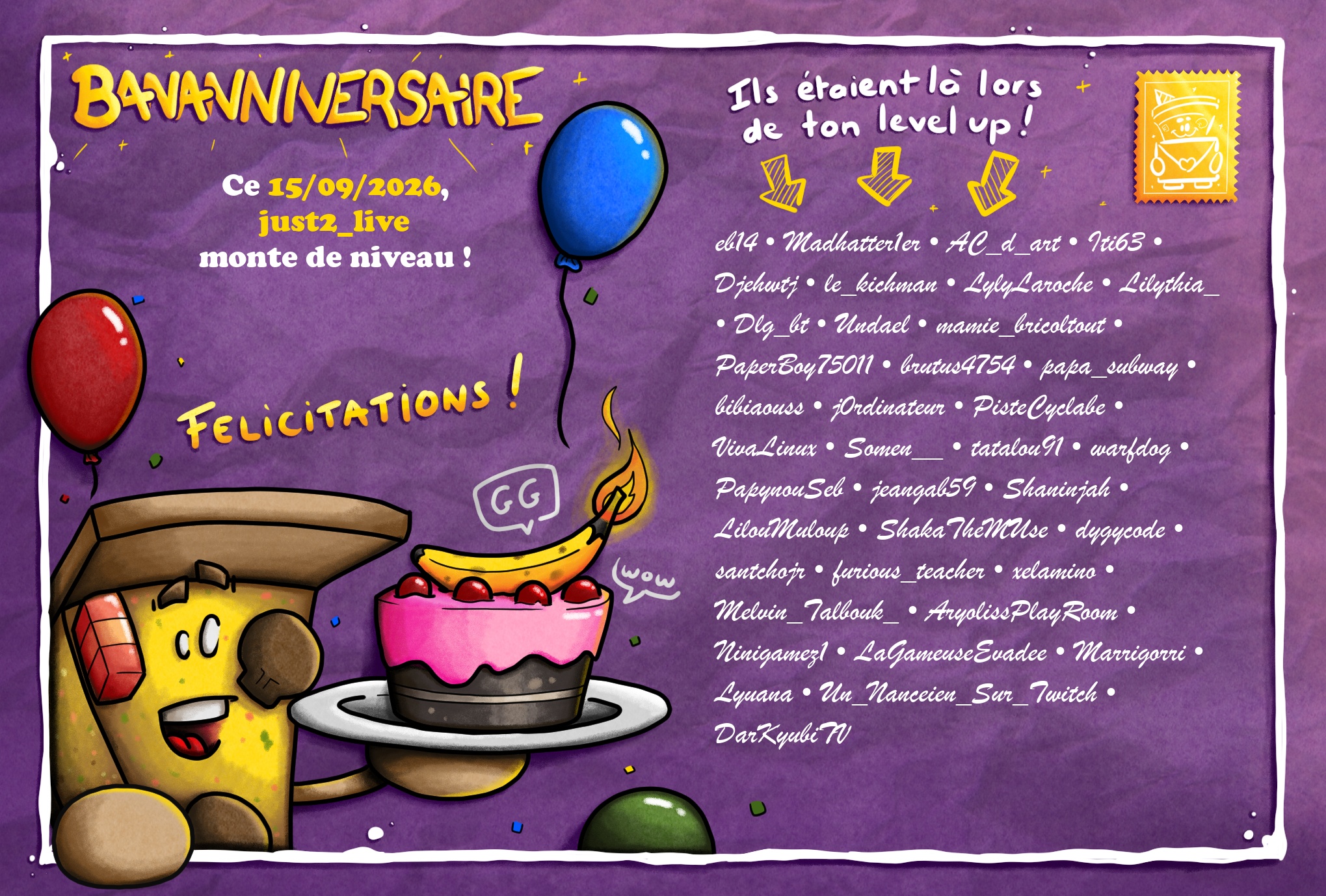 Carte de Bananniversaire