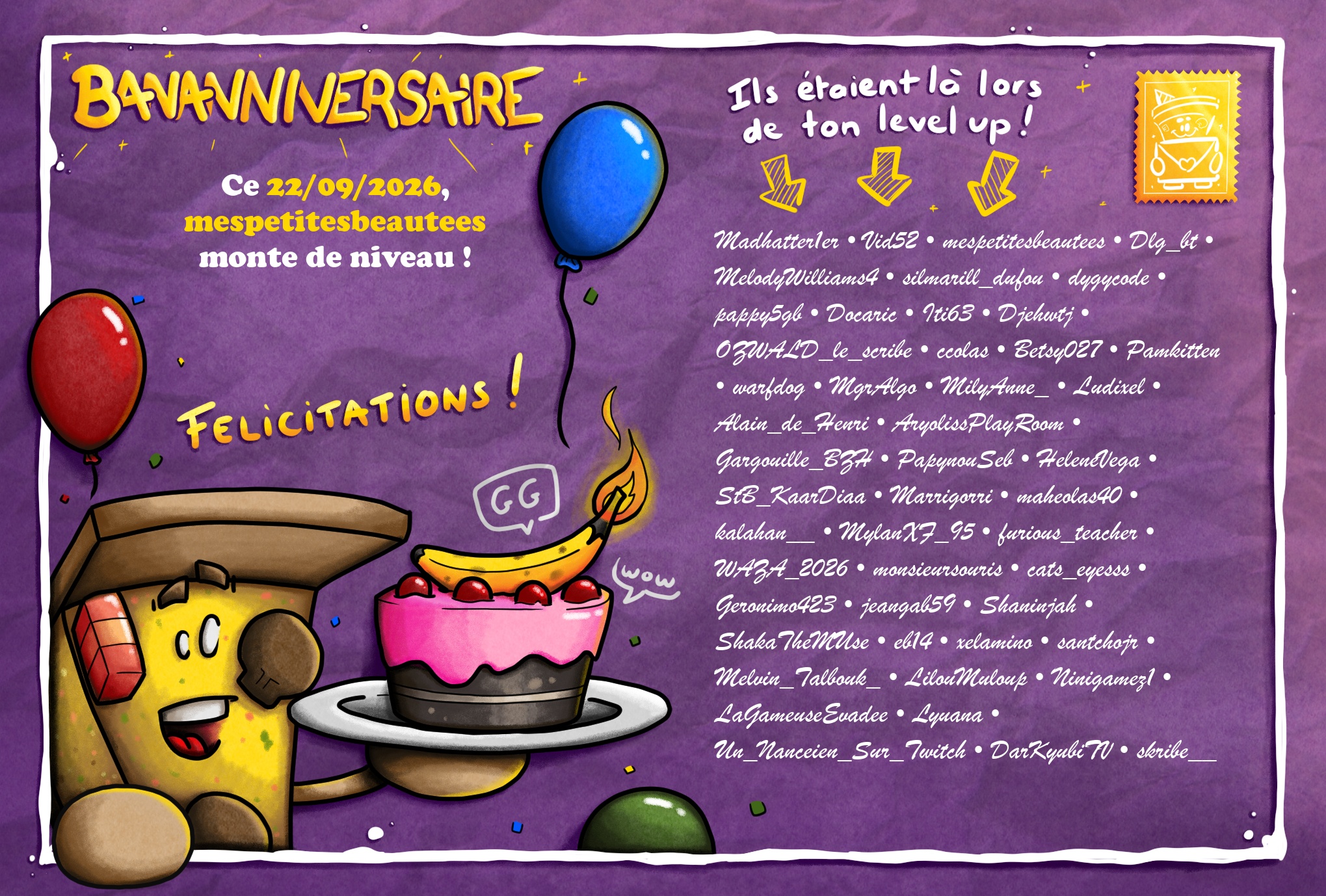 Carte de Bananniversaire