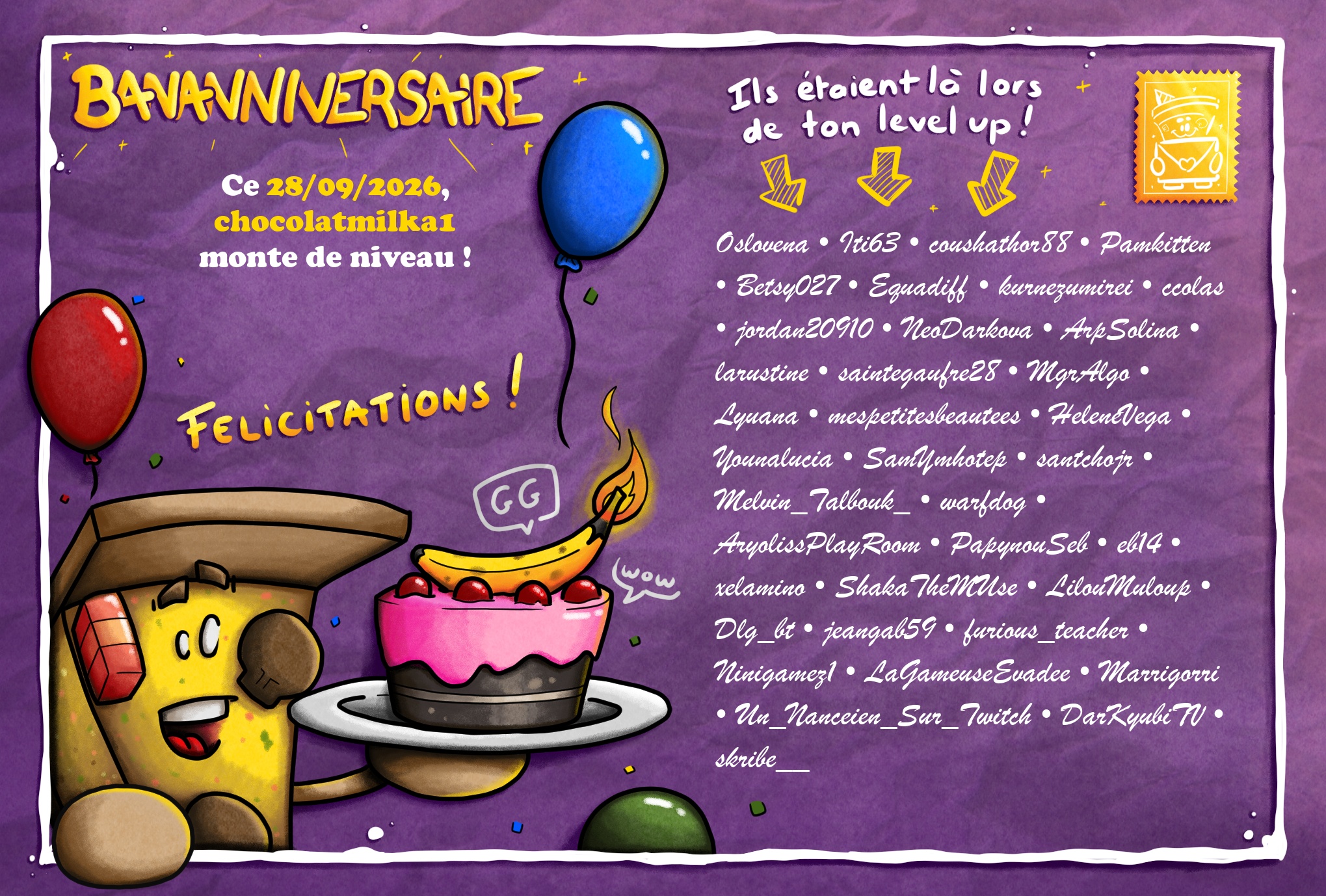 Carte de Bananniversaire