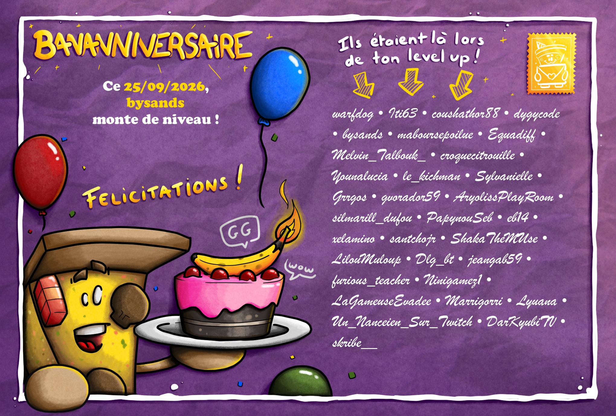 Carte de Bananniversaire