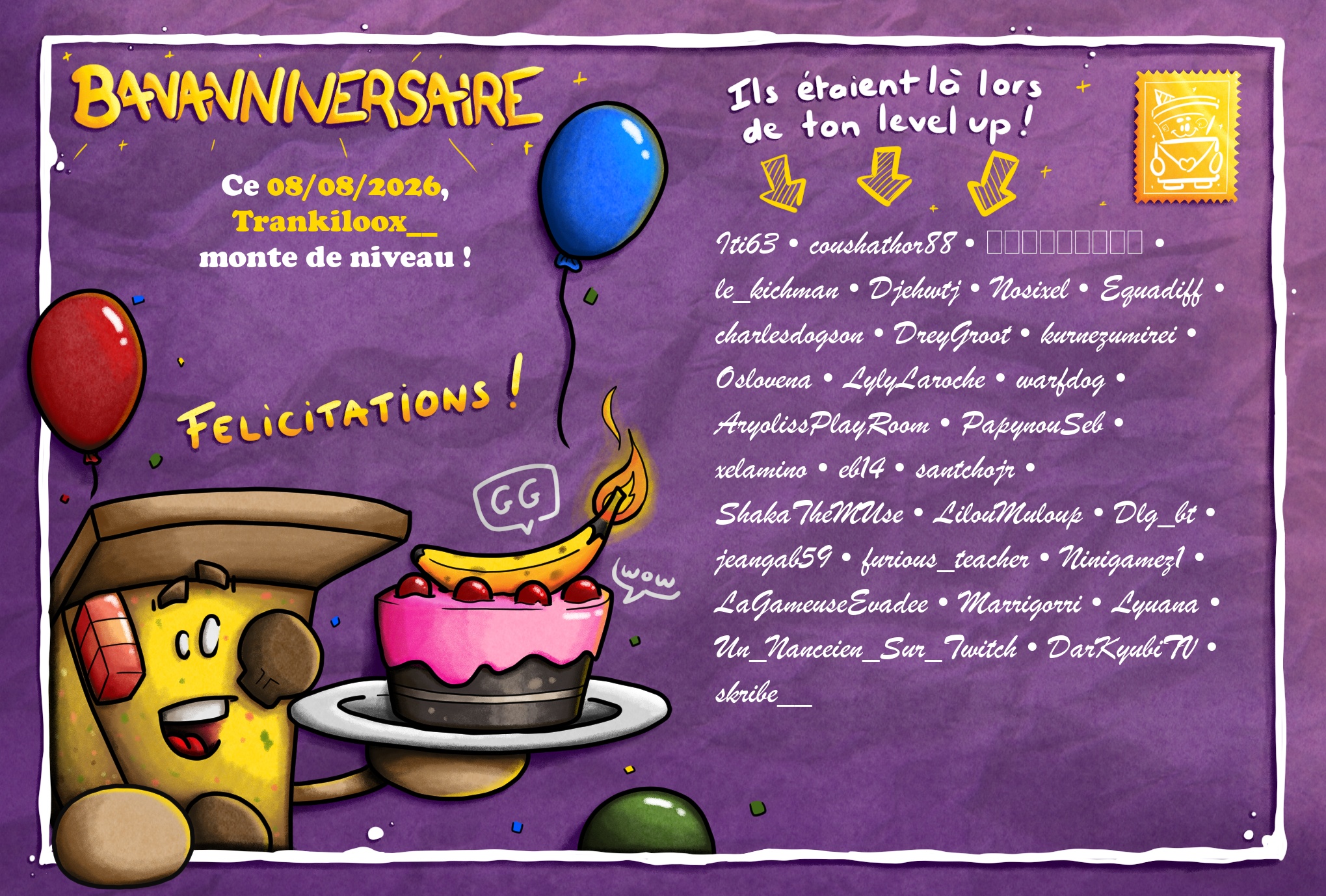 Carte de Bananniversaire