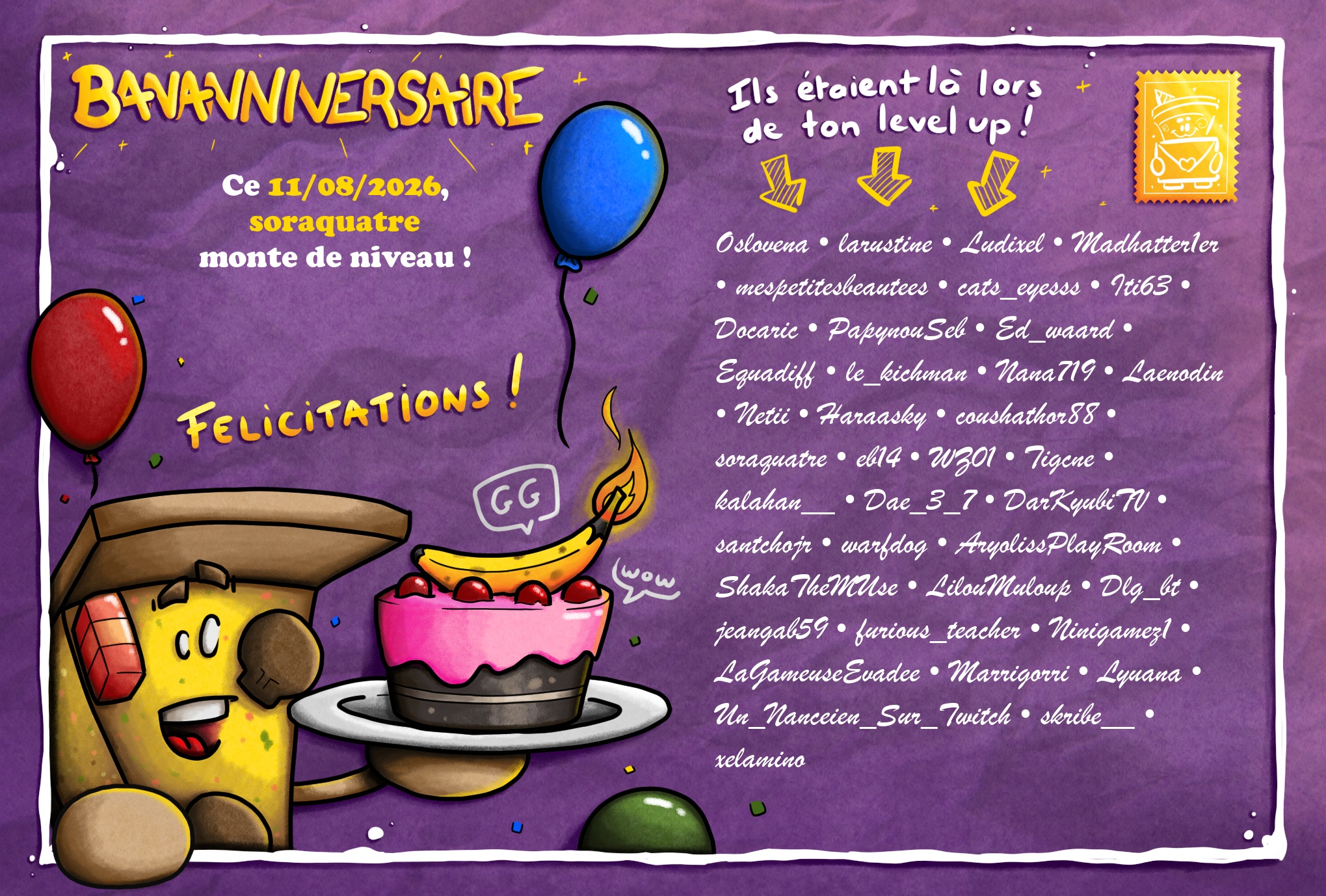 Carte de Bananniversaire