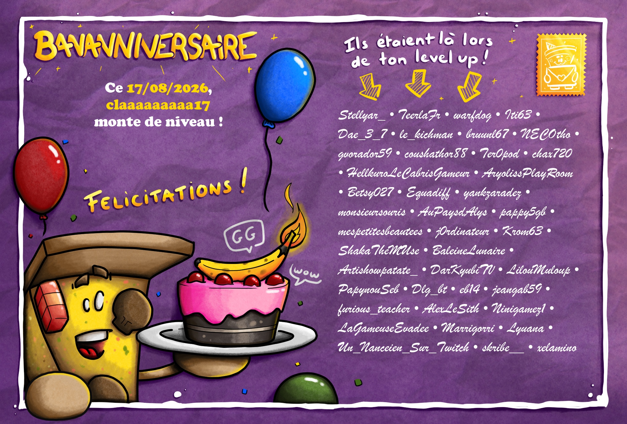 Carte de Bananniversaire