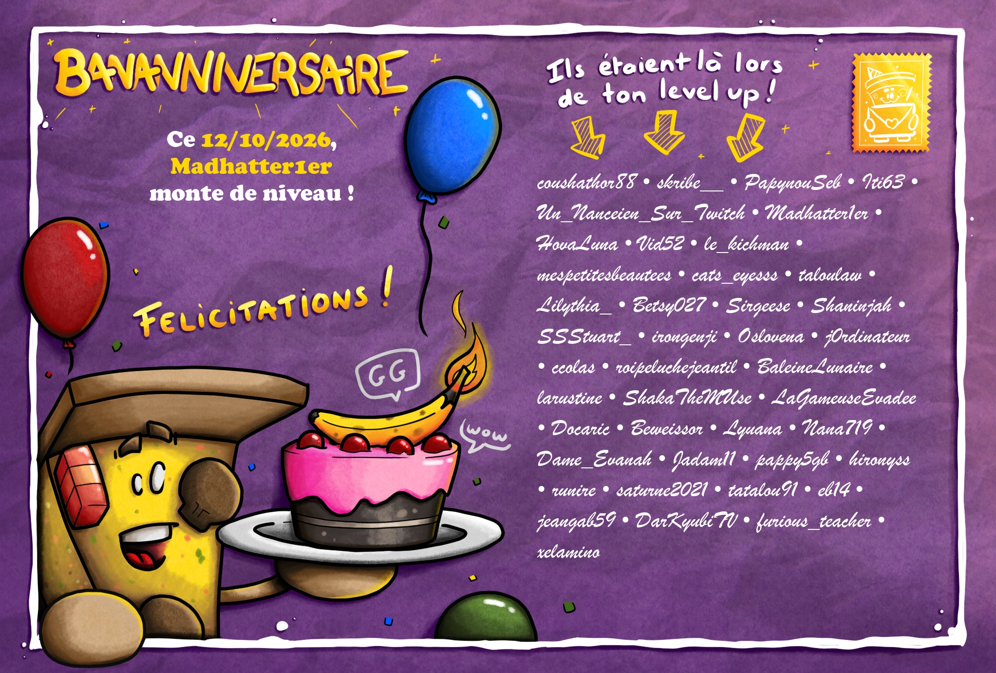 Carte de Bananniversaire