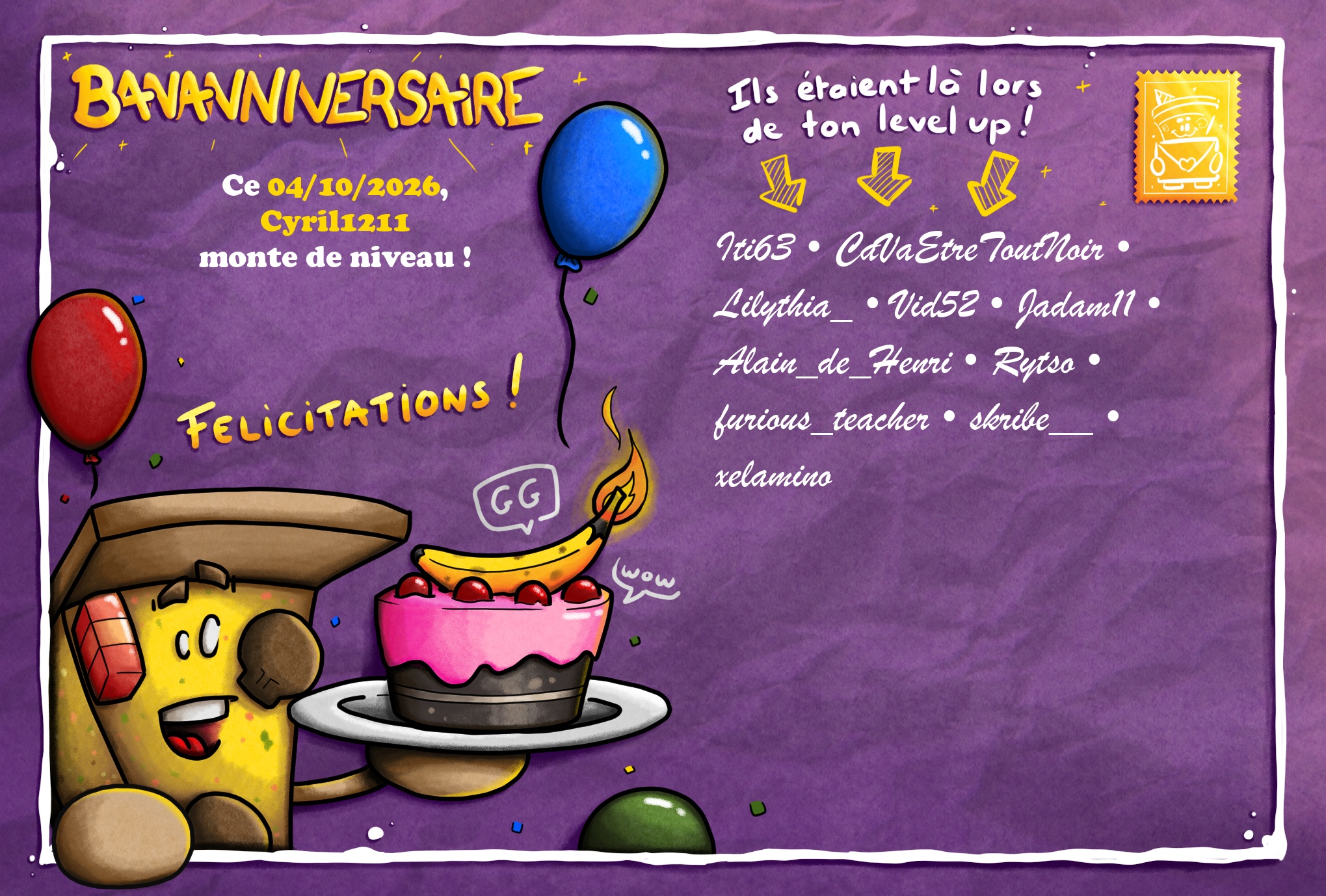 Carte de Bananniversaire