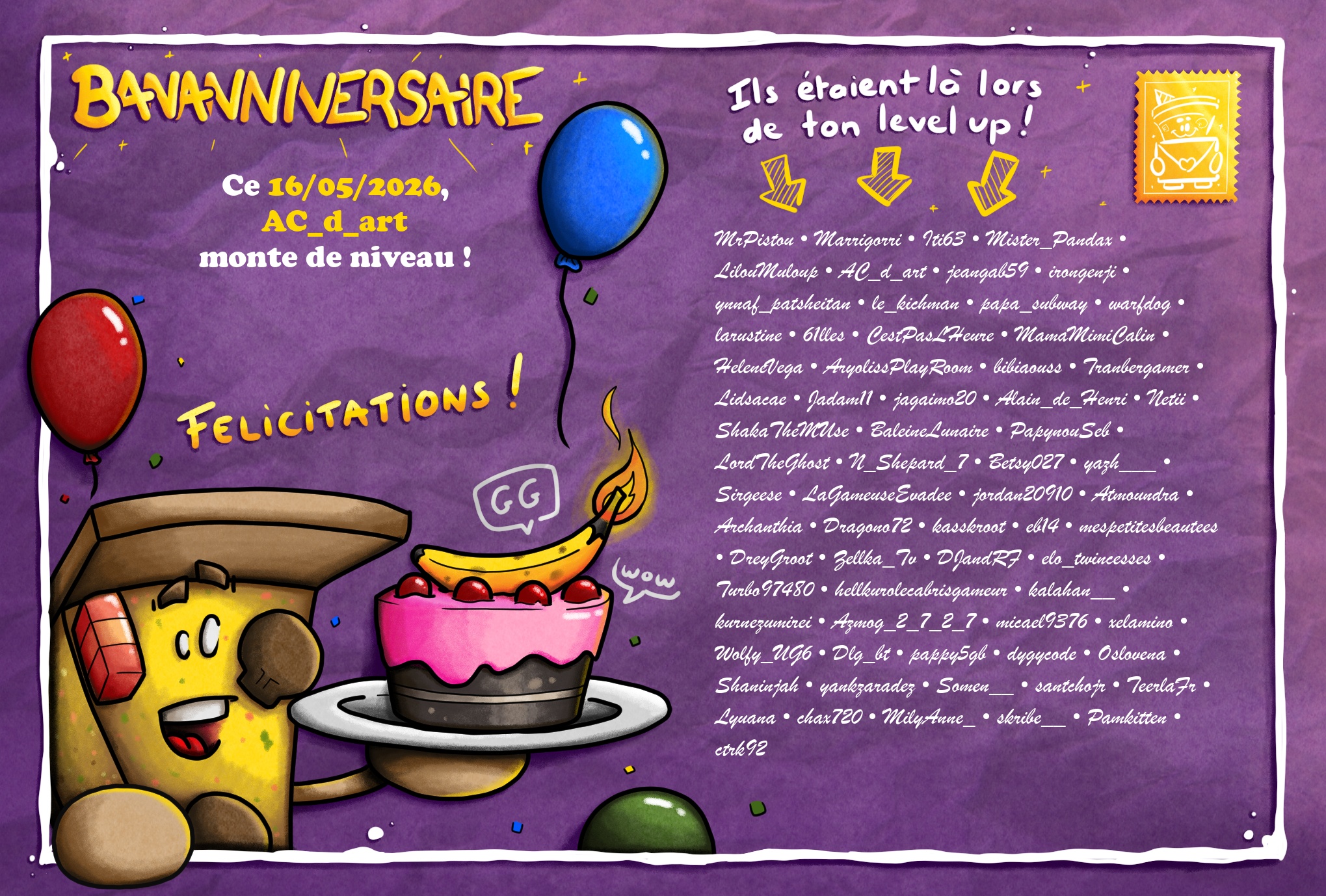 Carte de Bananniversaire