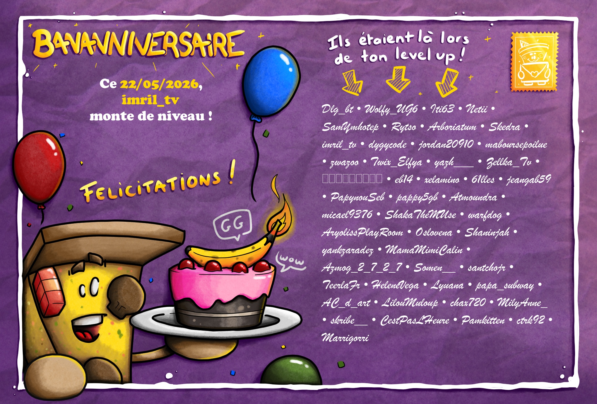 Carte de Bananniversaire