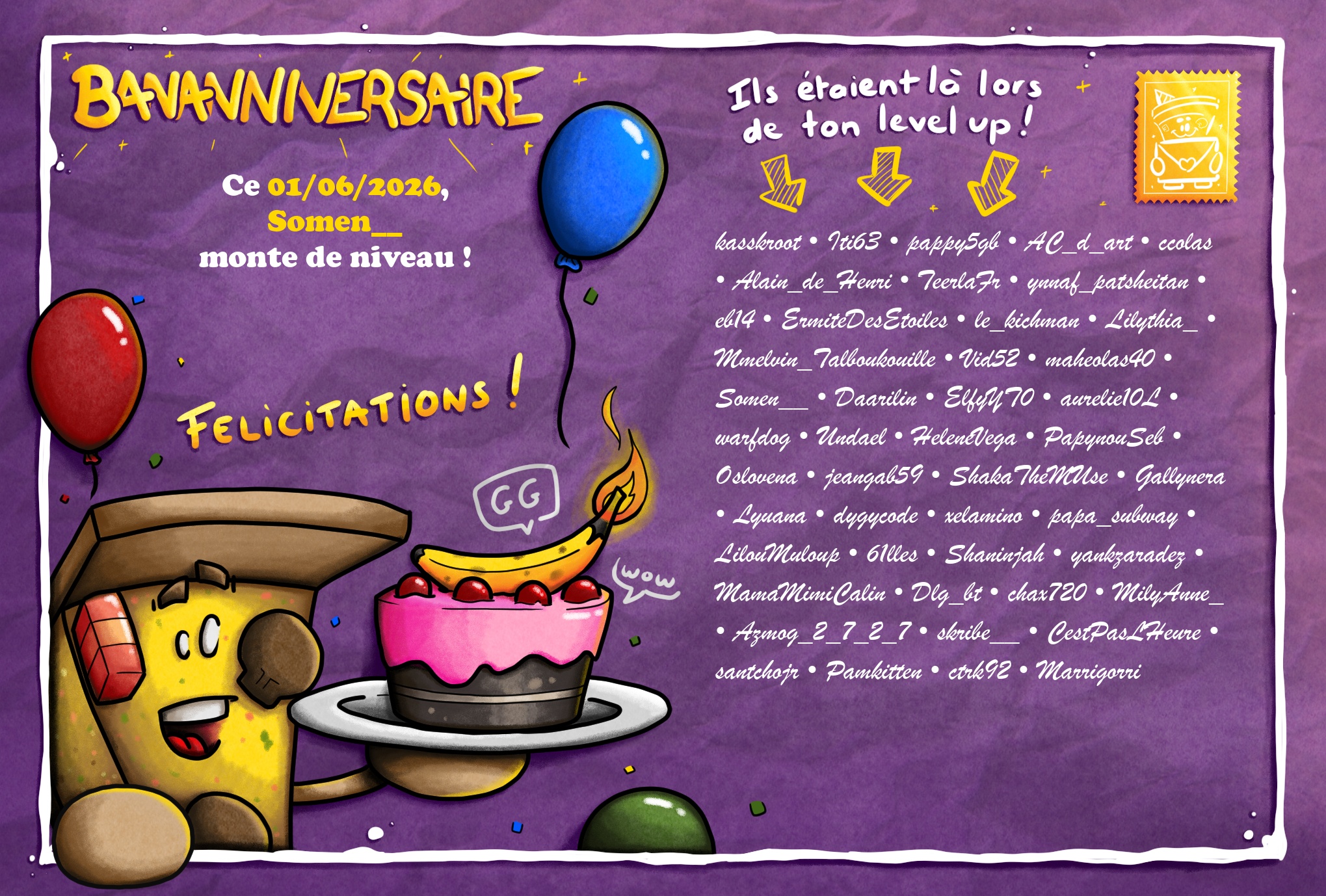 Carte de Bananniversaire