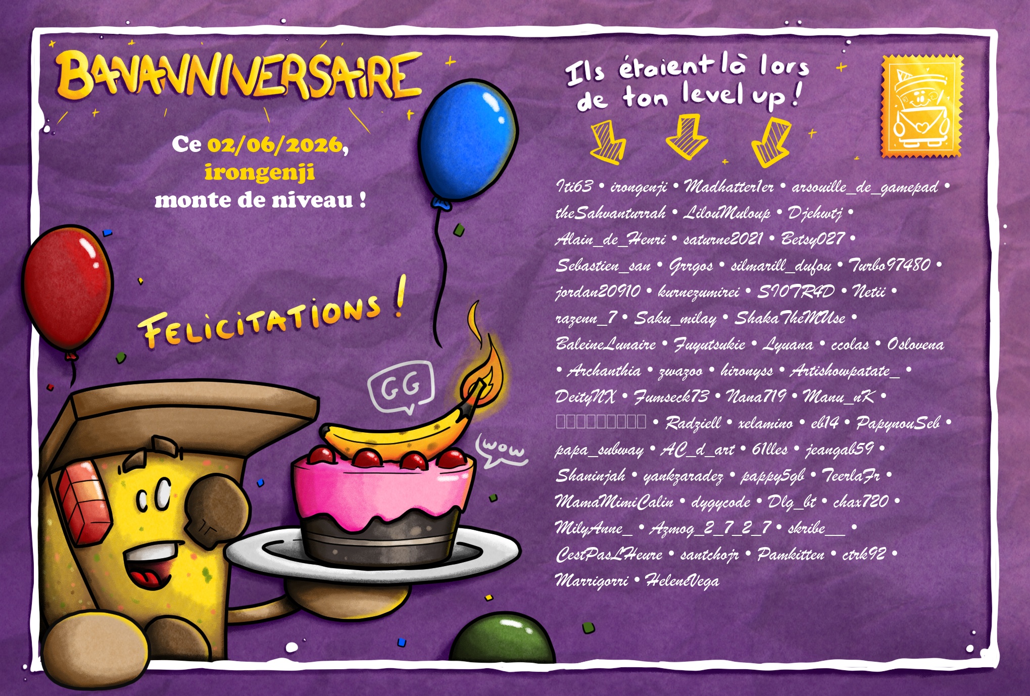 Carte de Bananniversaire